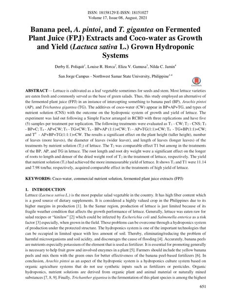 fpj full movie|Banana peel, A. pintoi, and T. gigantea on Fermented Plant Juice (FPJ.